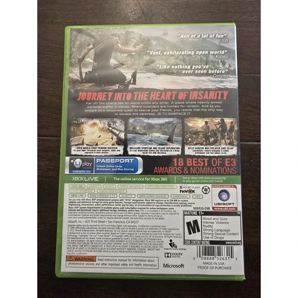 Far Cry 3 XBOX 360 Shooter (Video Game) Complete‎ TESTED